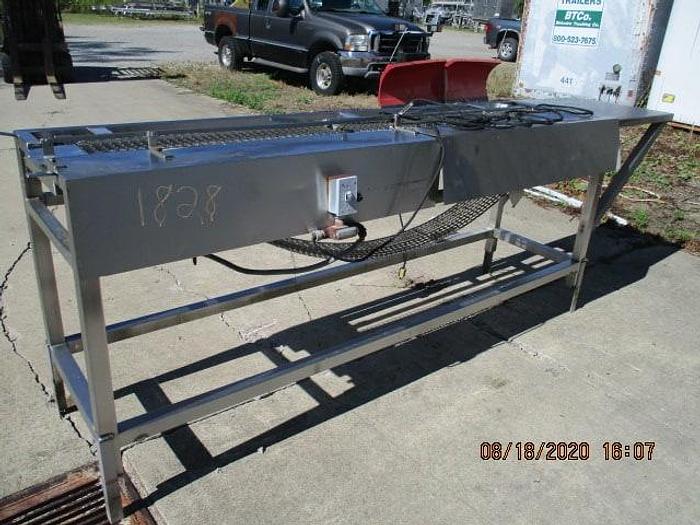 Used Conveyor w/Work Station; 6"Wx7.5'L; Wire Mesh