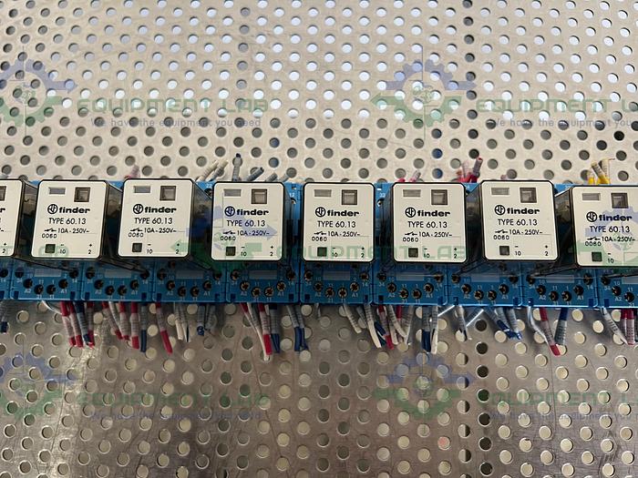 Used Lot of 15 - Finder 60.13 Relay 250V, 10A w/ Finder 90.112 Socket