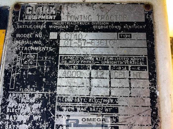 Used 1987 Clark CT-40 Baggage Tow Tractor