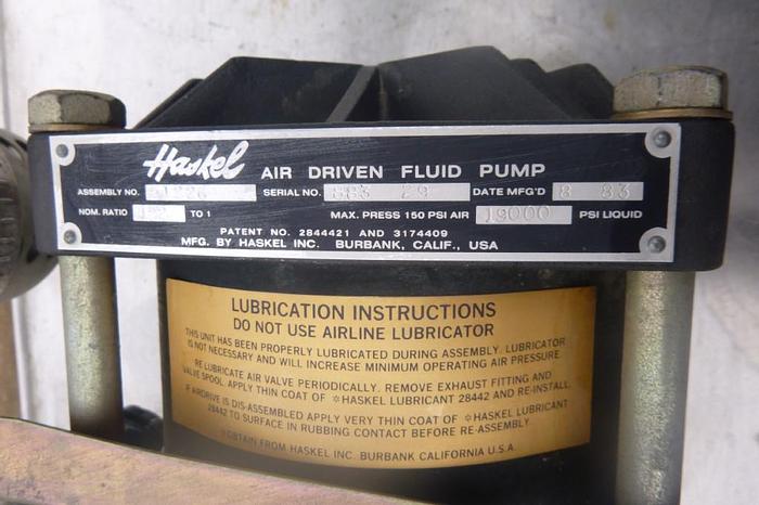 Used Pump, Pneumatic, 2 HP, S/st, Liquid, Haskel #S743840