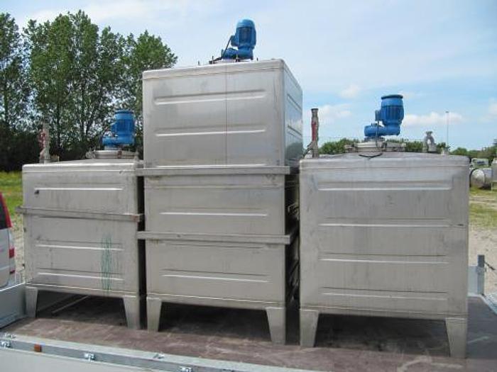 Used 2500 liters rustfri tank firkantet