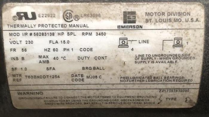 Used INGERSOLL RAND SS3660V, 3 HP, 60 GALLON AIR COMPRESSOR