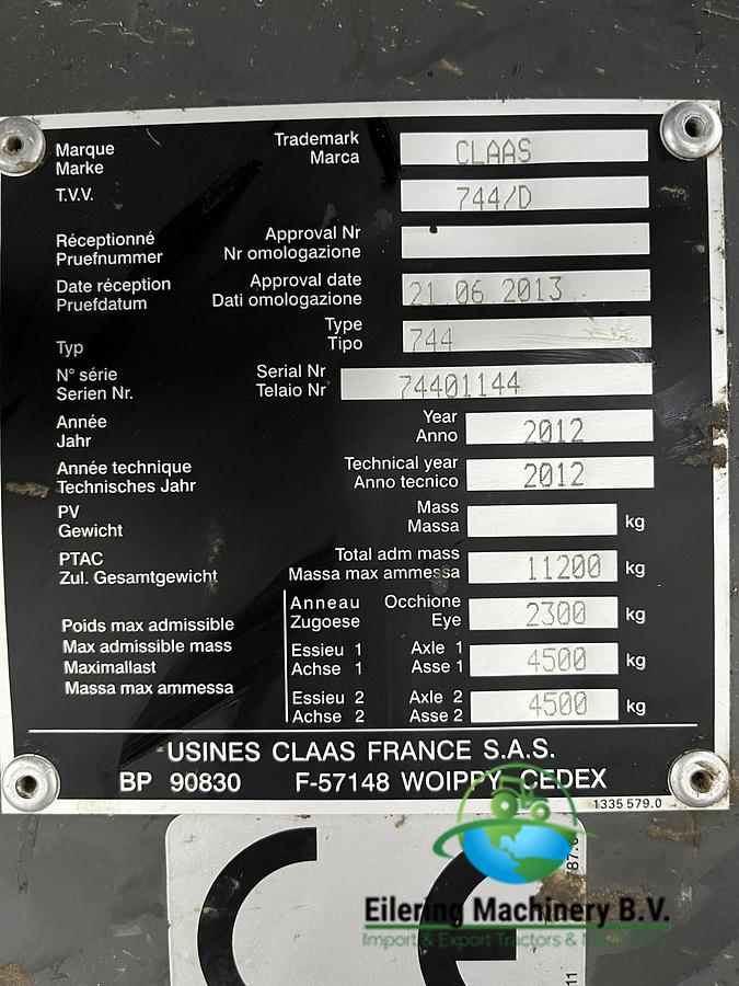 Used 2012 Claas Quadrant 3200 RC