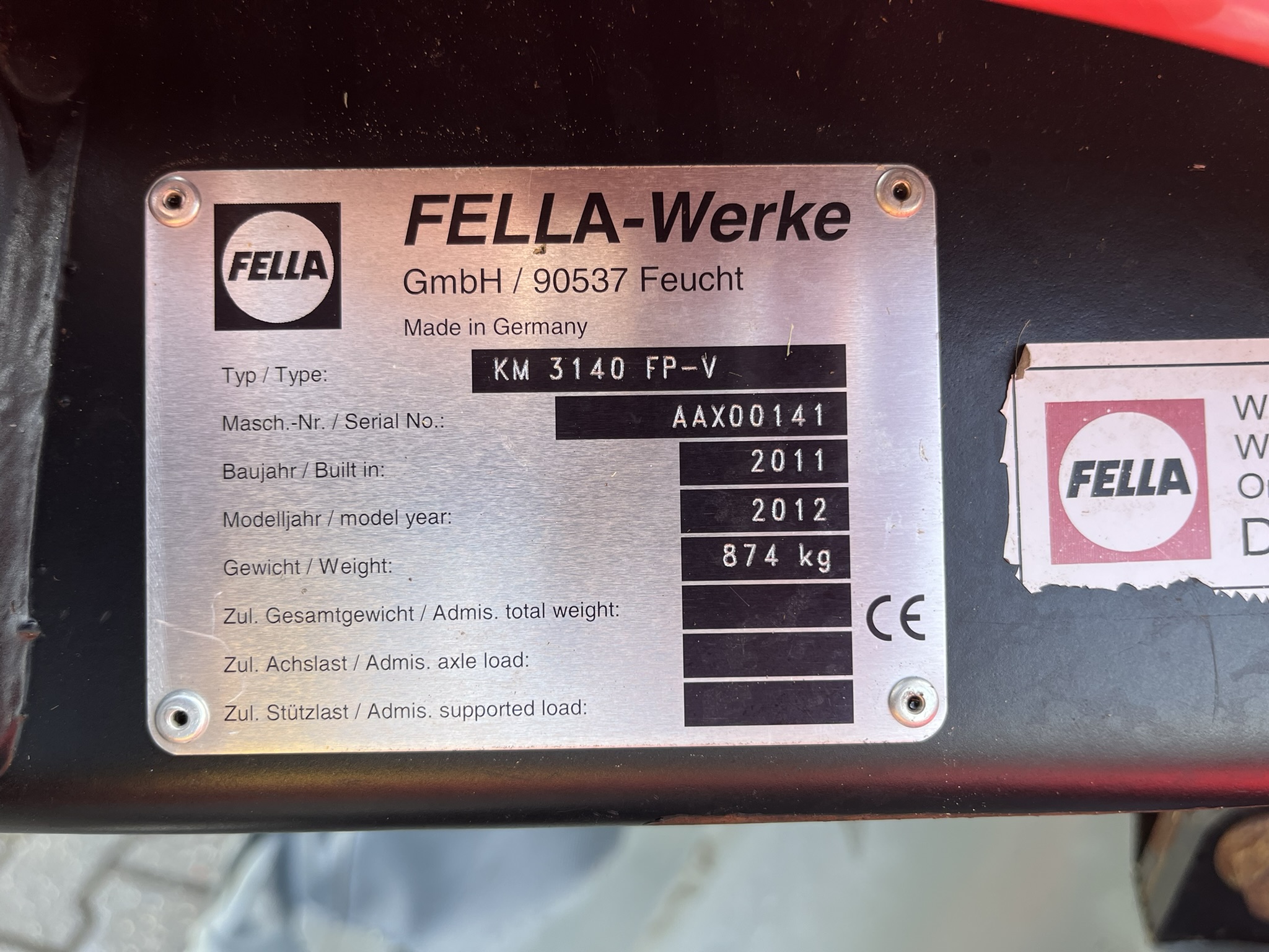 Used 2011 Fella KM 3140-FP-V
