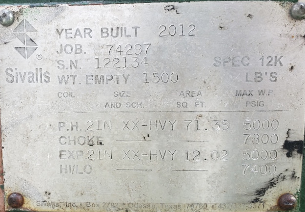 Used GPU, Single, 20"x7', 1440, 750 mbtu