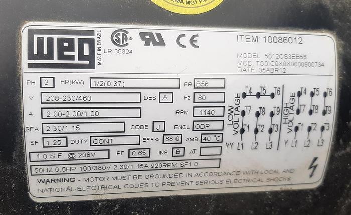 Used Compressor, Air, 15 HP, FS Curtis, 59 CFM, Mdl RSB15, Air Dryer #S744941