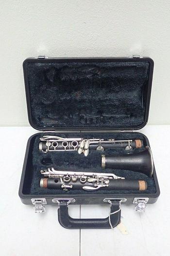 Used Vintage Unnumbered Plain Normandy France Wood Clarinet Serial #19566 w/ Case
