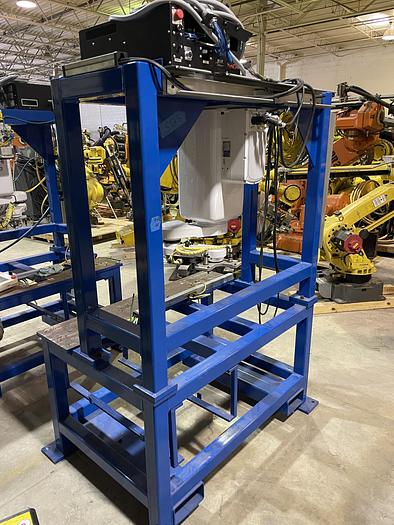 Used NACHI EZ03 INVERTED 4 AXIS SCARA ROBOT MOUNTED IN FABRICATED STAND WITH CONTROLLER