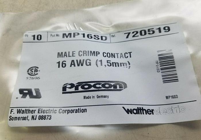 Procon Male Crimp Contact 16 AWG ( 1, 5mm) 720519