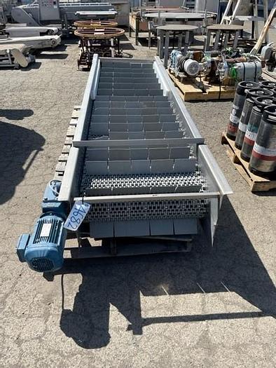 Used 8' Long x 3' Wide Flighted Conveyor