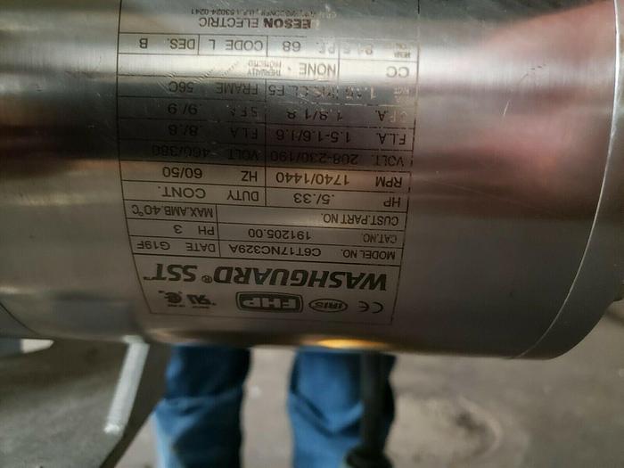 Used Stainless Steel 6" x 9' incline washdown Conveyor With Plastic Belt. 230/480v