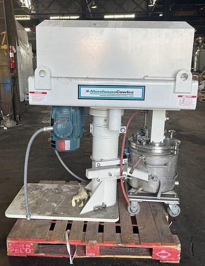 Used 5 GALLON MOREHOUSE COWLES TRIPLE SHAFT VACUUM MIXER - VISCOMAX 3V-5-5-3X - S/S - VACUUM - JACKETED