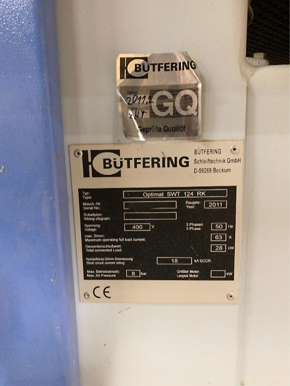 Used Butfering SWT 124 Optimat - Wide Belt Sander - 2011