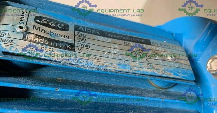 Used Custom Stainless Steel Lab Mill w/ Alpak Induction 1 HP Motor on SS Rolling Cart