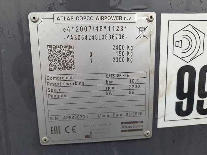 Used 2020 Atlas Copco XATS 186