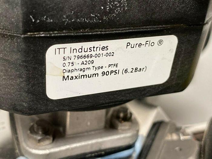 Used 5 ITT Pure-Flo A204 Stainless Steel Diaphragm Valves w/ Position Monitor