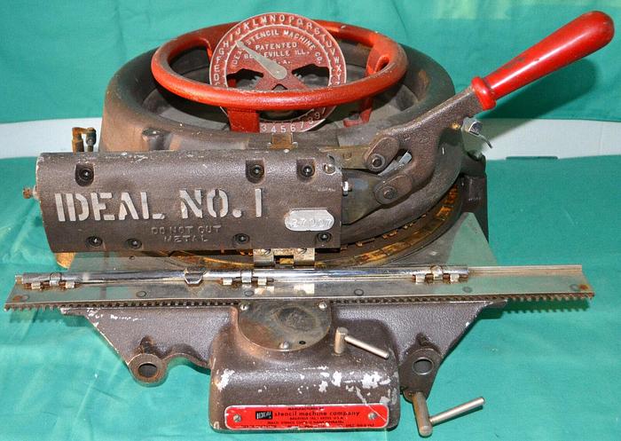 Used Ideal Model 1 Stencil Cutting Machine Press Punch