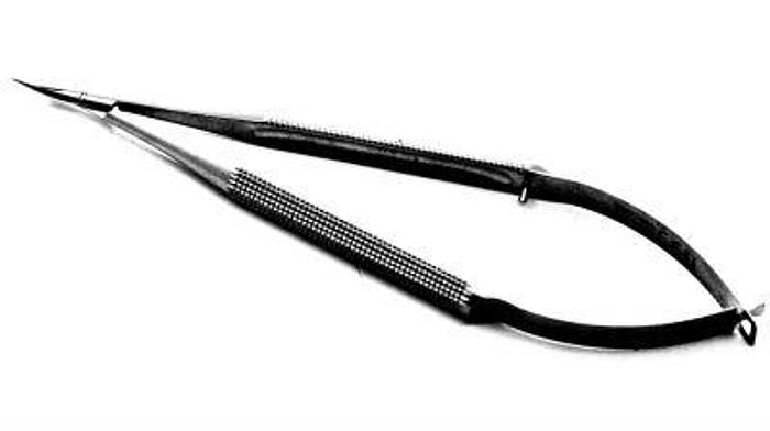 Used Ophthalmic Scissor Strabismus Williamson Noble Sharp Points Curved 140mm