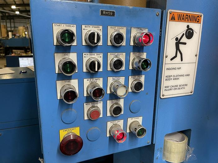 Used 110" (2800mm) JAGENBERG CONWIND II TWO DRUM SLITTER REWINDER 60" DIAMETER