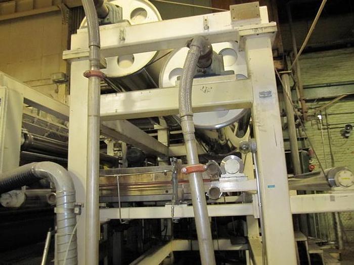 Used Voith  3 Roll Soft Calender, 89" Face 2 Soft Covered Roll, 1 Heated Roll 350° Hot Oil, 2500 Pli, 2 Cooling Lead Rolls, Threading System, Siemens Drive System. #27155