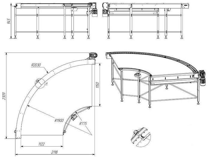 D'occasion Courroie courbée pour chocolats - 29052
