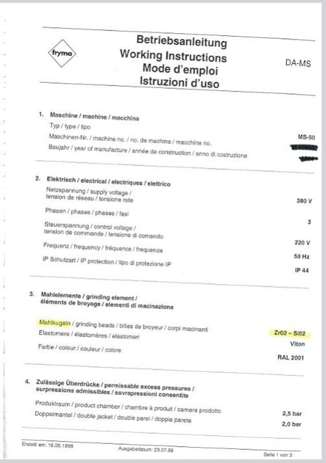 Gebraucht Kugelmühle für Schokolade - 28511