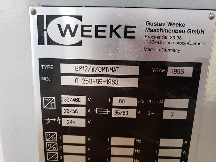 Used Weeke BP-12 Optimat CNC