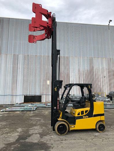 Used 12,000 POUND YALE ROLL CLAMP TRUCK MODEL GLC120VXPRS W/ 60" BOLZONI CLAMP MFG. 2012