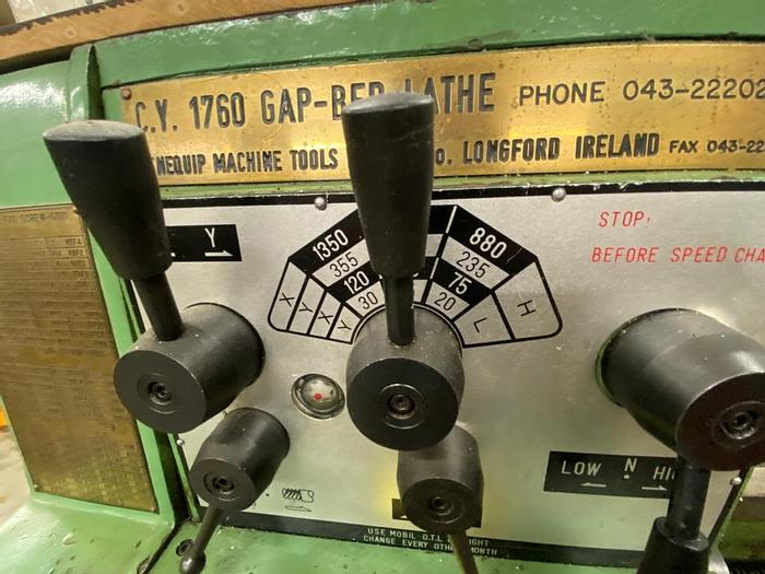 Used YMT(Yunnan Machine Tools) CY - S1760G Gap Bed Manual Center Lathe