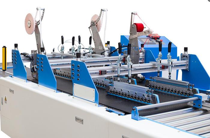 Auto tape application machine with hot melt gluing system