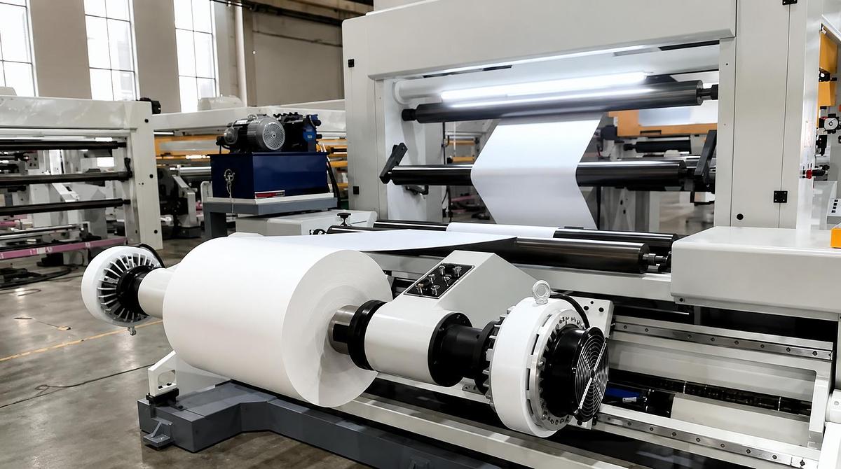 Roll slitting and rewinding machine