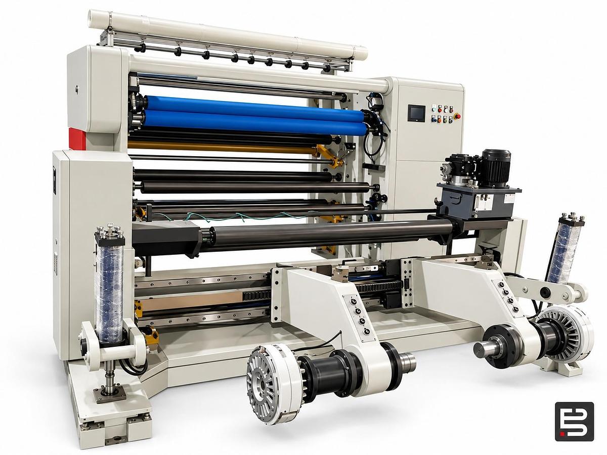 Roll slitting and rewinding machine