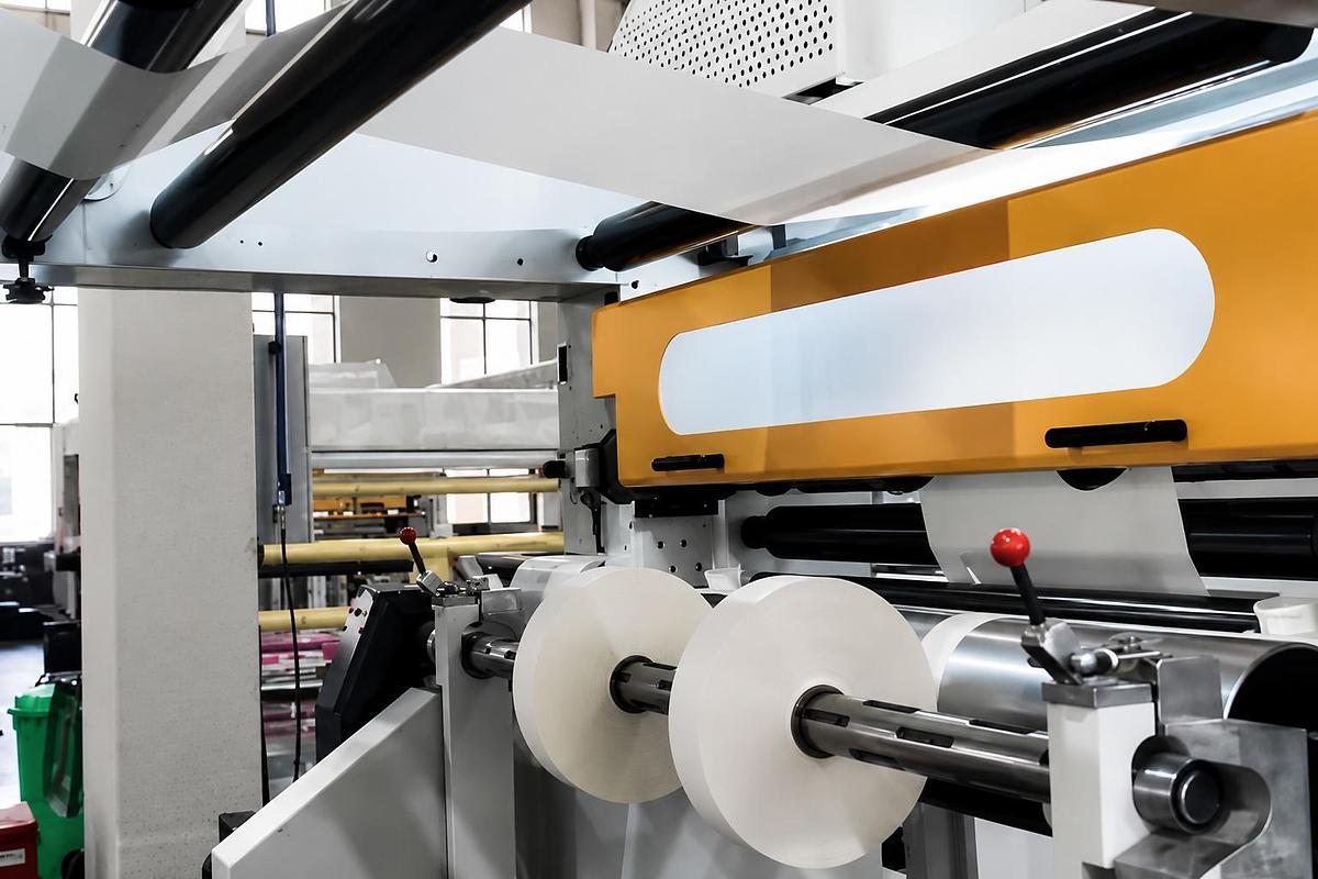 Roll slitting and rewinding machine