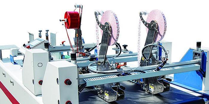 Auto tape application machine with hot melt gluing system