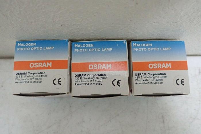 Used Lot of 3 Osram Halogen Photo Optic Lamp Bulbs