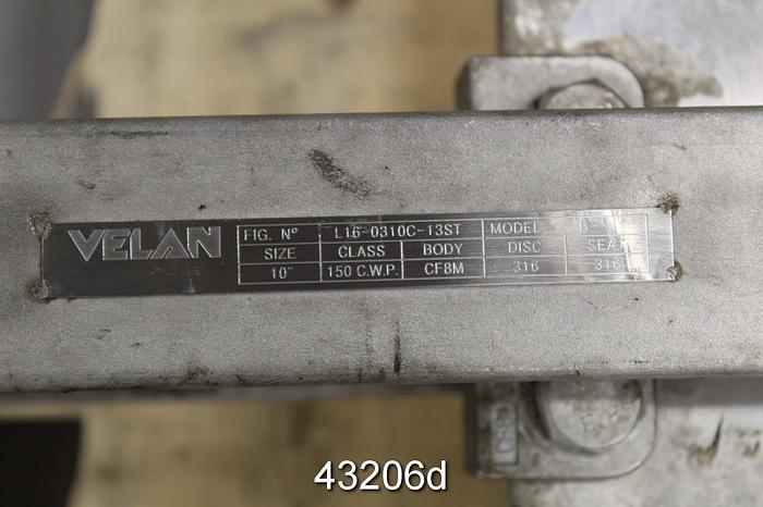 Used Velan 10" Hand Operated Knife Gate Valve #43206