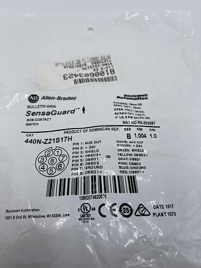 Allen-Bradley 440N-Z21S17H Ser B FW 1.004 HW 1.0
