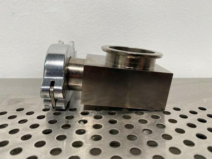 Used Stainless Steel Vacuum Pump Elbow Reducer KF-25 to KF-40 Fitting