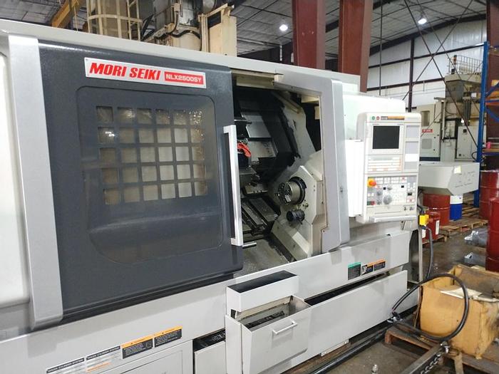 Used 2012 Mori Seiki CNC lathe with Sub Spindle and live tooling, Model NLX 2500/SY/700, Swing 24", 27" Between Centers, 3.5" Spindle Bore, Aerospace machine
