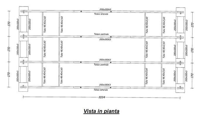 Usato CARRO POSA TELO DI GALLERIA Lg. 5.100mm