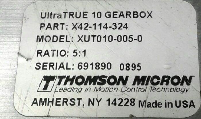 Used 157543, Thomson XUT010-005 Helical True Planetary Gearhead, Size: 10