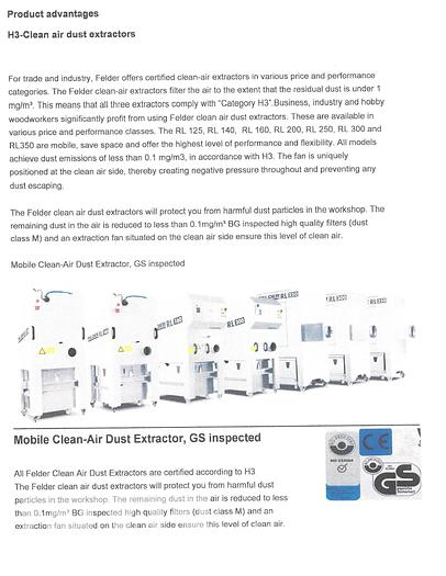 Used 2016 Felder RL350 Dust Collector