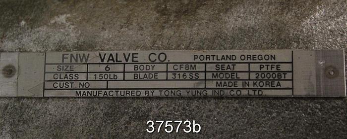 Used FNW 6" Air Operated Knife Gate Valve #37573