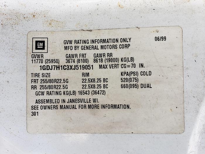 Used UNDER CDL! UNDER CDL! 1999 GMC 6500 Posi Plus 800 Cable Placer Bucket Boom Truck