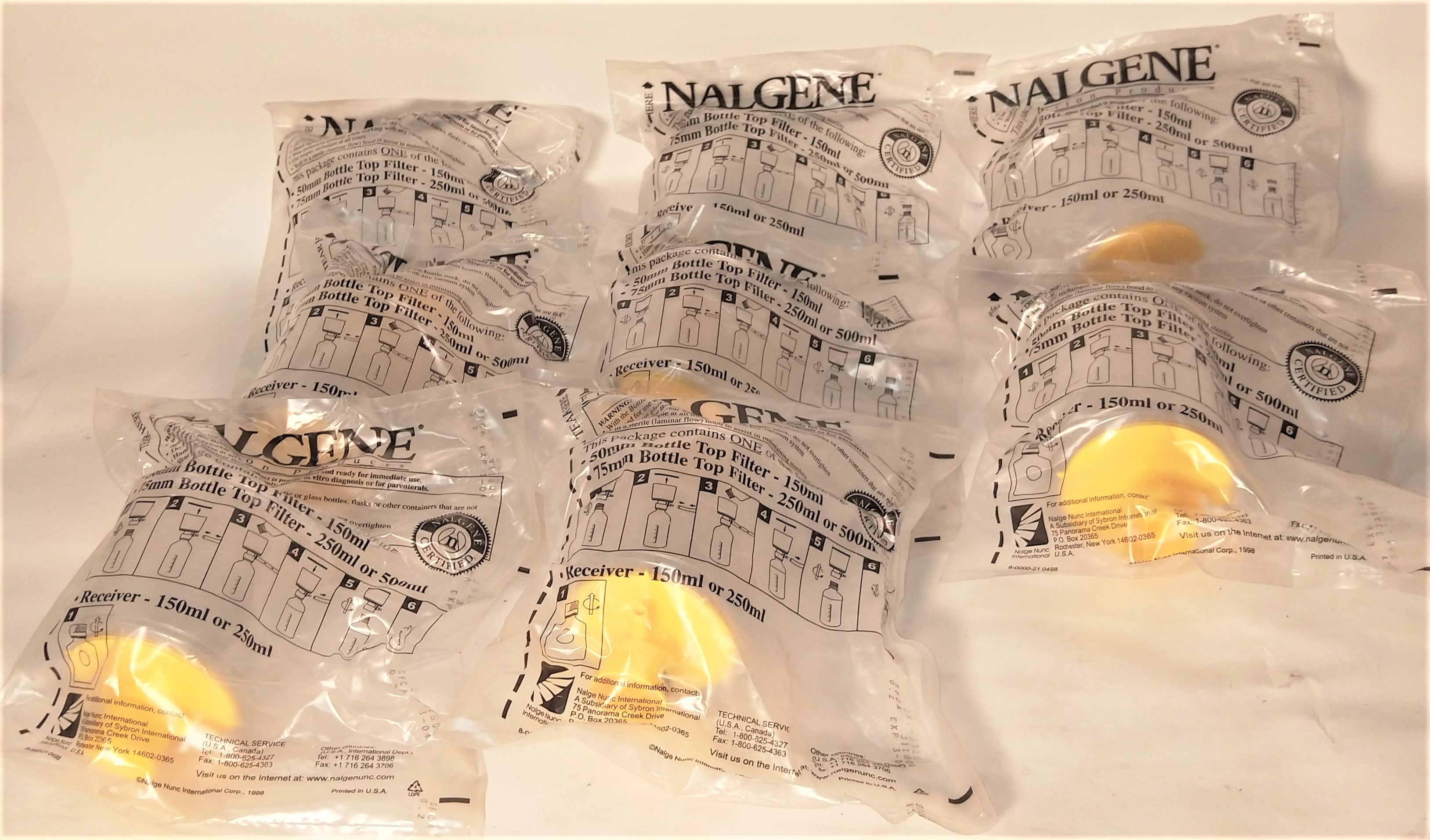 New Nalgene 291-4520 Bottle Top Filter - 0.2µm (Pack of 8)