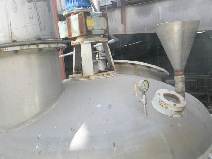 Used Crystallizer, 2,000 Gallon, Alloy, 6' X 8', Agit, Coil, (2) #C735206