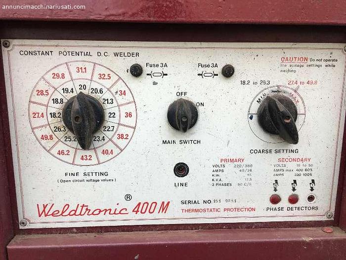 Usato SALDATRICE WELDTRONIC 400 M