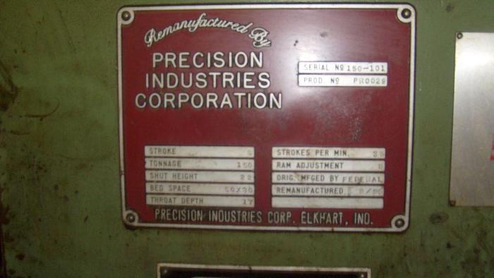 Used 150 TON FEDERAL OBI PRESS