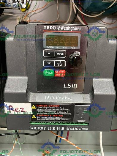 Used Hoffman Enclosure w/ 3 Teco Westinghouse L510 AC Drives & IDEC FL1F Smart Relay