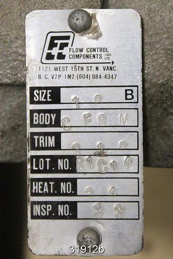 Used Fcc S1C14 16" Hand Operated Knife Gate Valve #31912